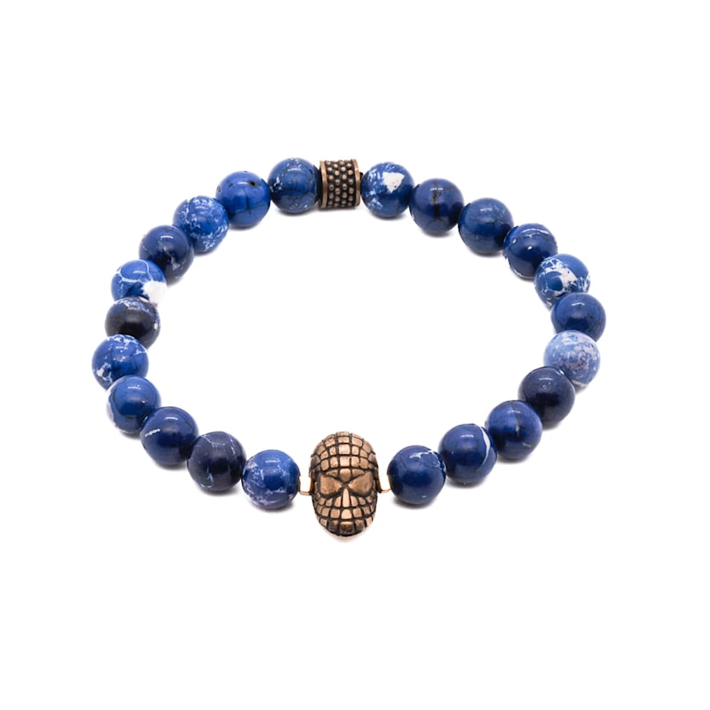 Thumbnail of Spider Men Blue Beaded Bracelet - Blue image