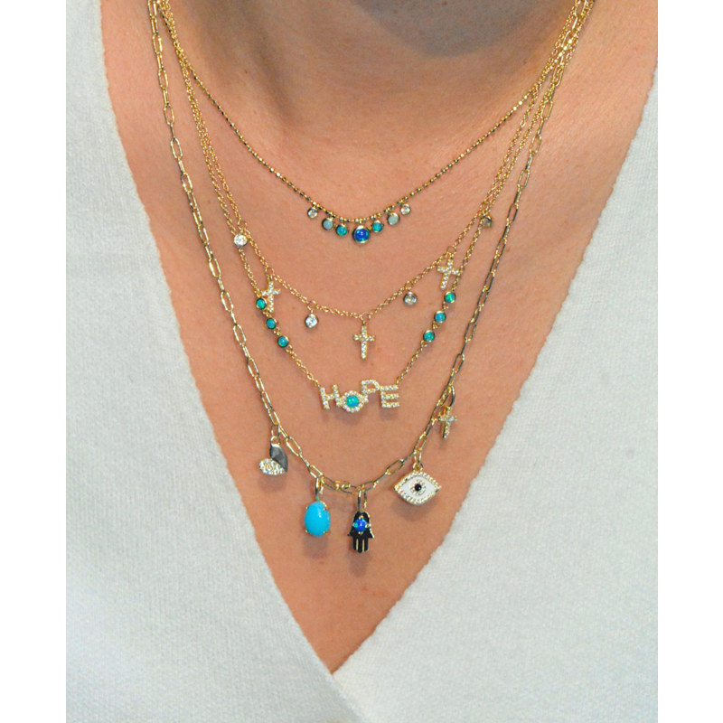 Thumbnail of Mini Cross Choker Necklace - Gold image
