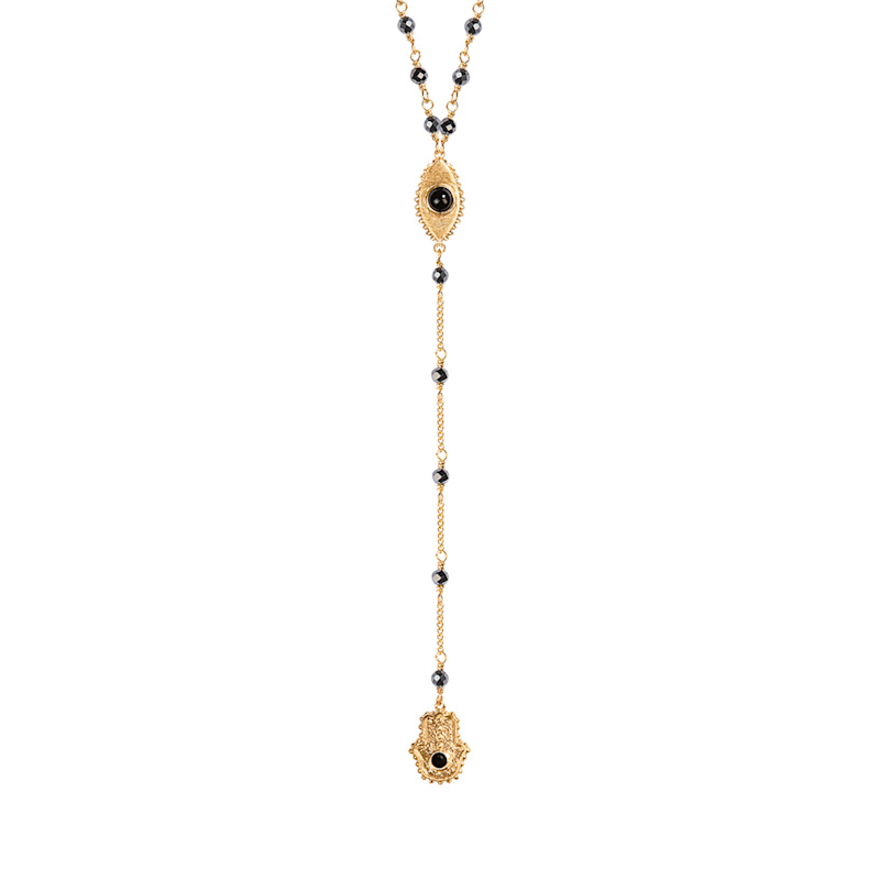 Thumbnail of Gold Plated Rosary Necklace – Cross Faith Spiritual Jewelry – Spiritual Resilience image