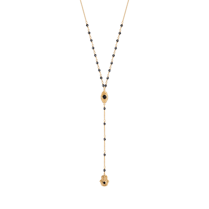 Thumbnail of Gold Plated Rosary Necklace – Cross Faith Spiritual Jewelry – Spiritual Resilience image