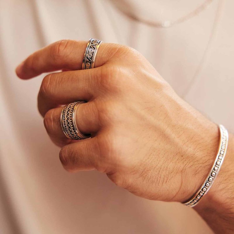 Thumbnail of Men's Jaipur Explorer Silver Spinning Ring image