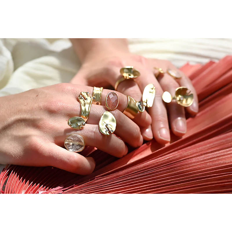 Thumbnail of Sprinkled Turquoise Gemstone Banded Ring image
