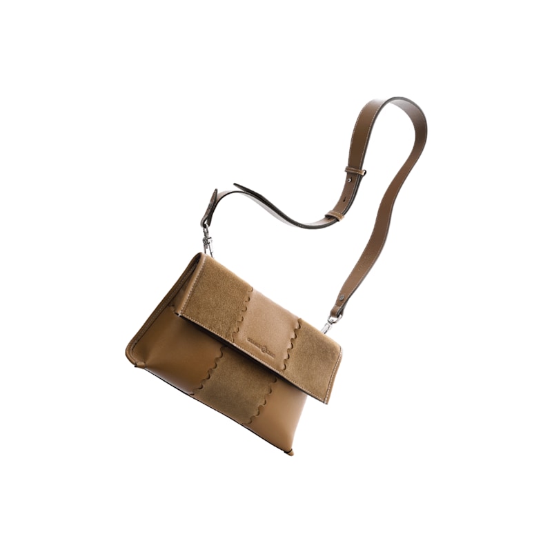 Thumbnail of Square Stitch Messenger Bag - Honey Brown image