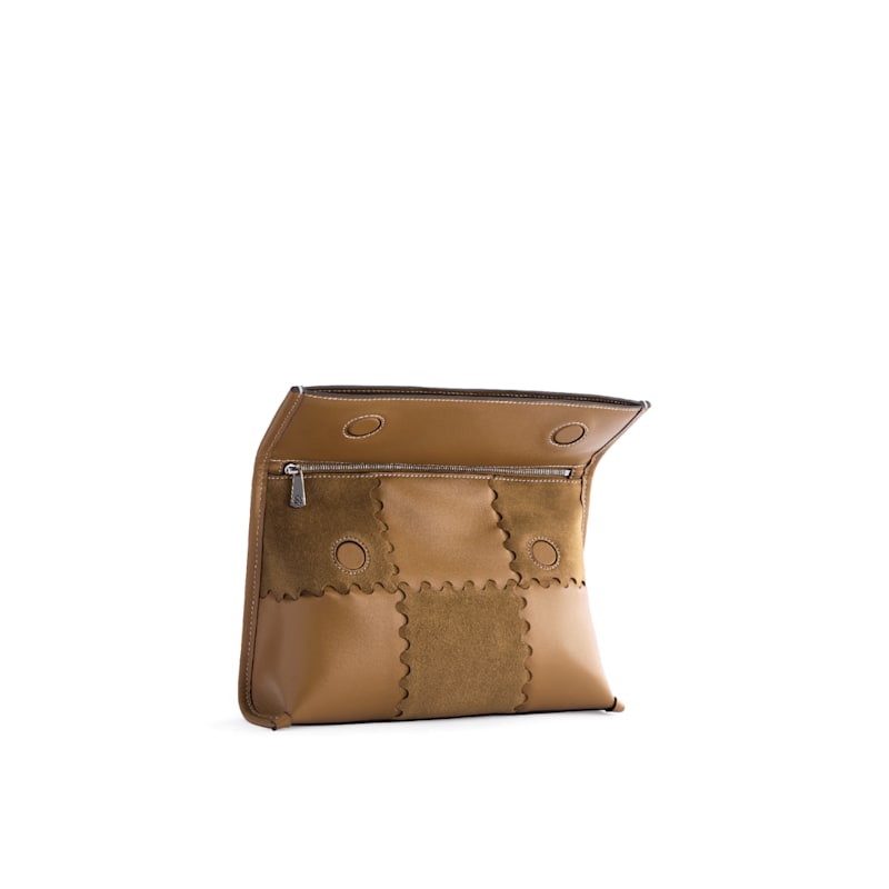 Thumbnail of Square Stitch Messenger Bag - Honey Brown image