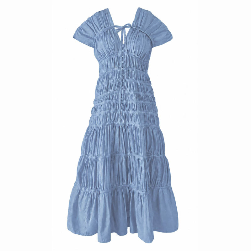 Thumbnail of Srikandi Ruffle Maxi Dress In Slate Blue image