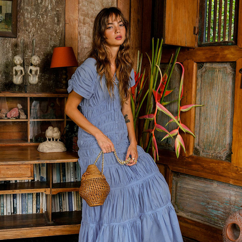 Thumbnail of Srikandi Ruffle Maxi Dress In Slate Blue image