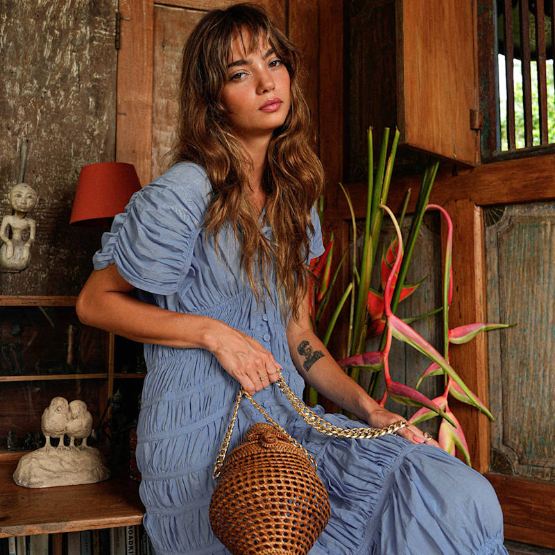 Thumbnail of Srikandi Ruffle Maxi Dress In Slate Blue image