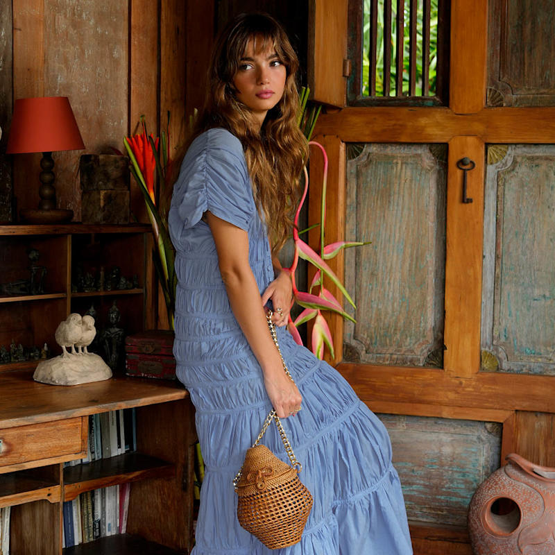 Thumbnail of Srikandi Ruffle Maxi Dress In Slate Blue image