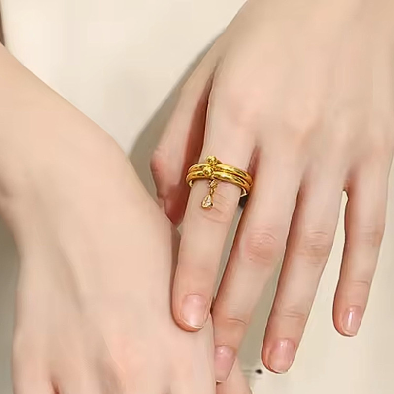 Thumbnail of Silver Stacked Jewel Ring image