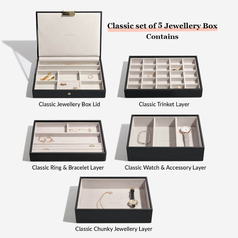 Thumbnail of Stackers Black Jewelry Box Classic Set Of Five image