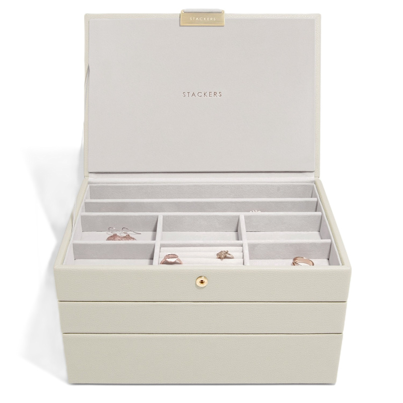 Thumbnail of Stackers Classic Oatmeal Jewellery Box Set Of Three image
