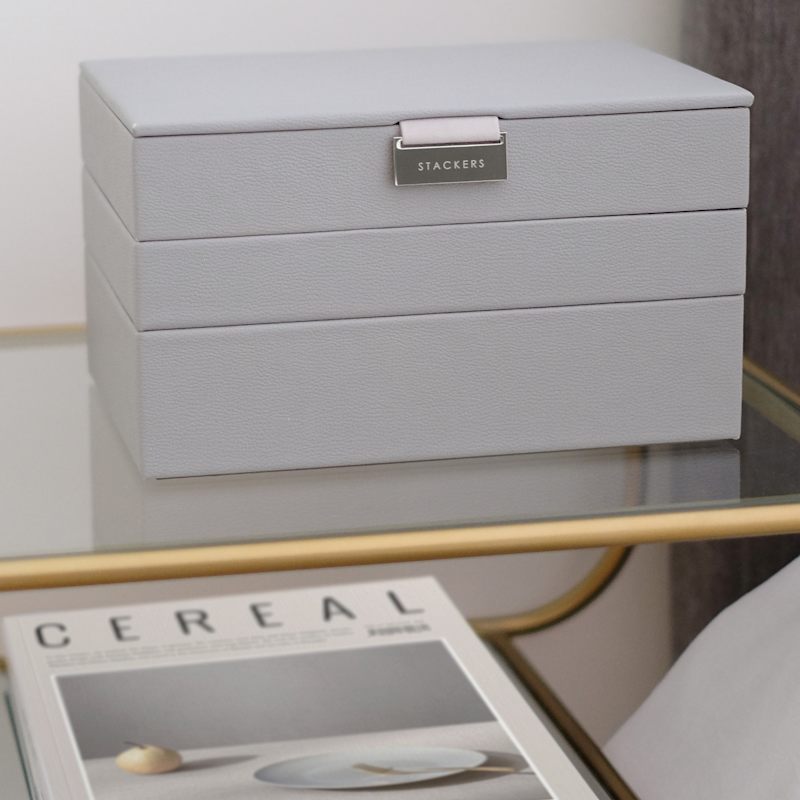 Stackers Classic Pebble Grey Jewelry Box Set Of Three | Stackers
