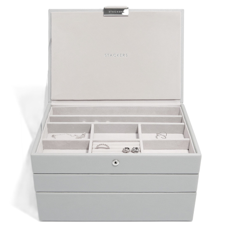 Stackers Classic Pebble Grey Jewelry Box Set Of Three | Stackers