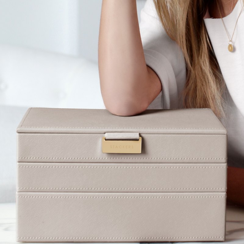 Thumbnail of Stackers Classic Taupe Jewellery Box Set Of Three image