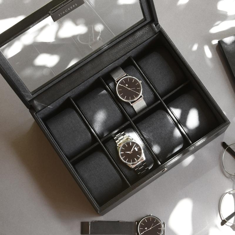 Thumbnail of Stackers Eight Piece Watch Box Black image