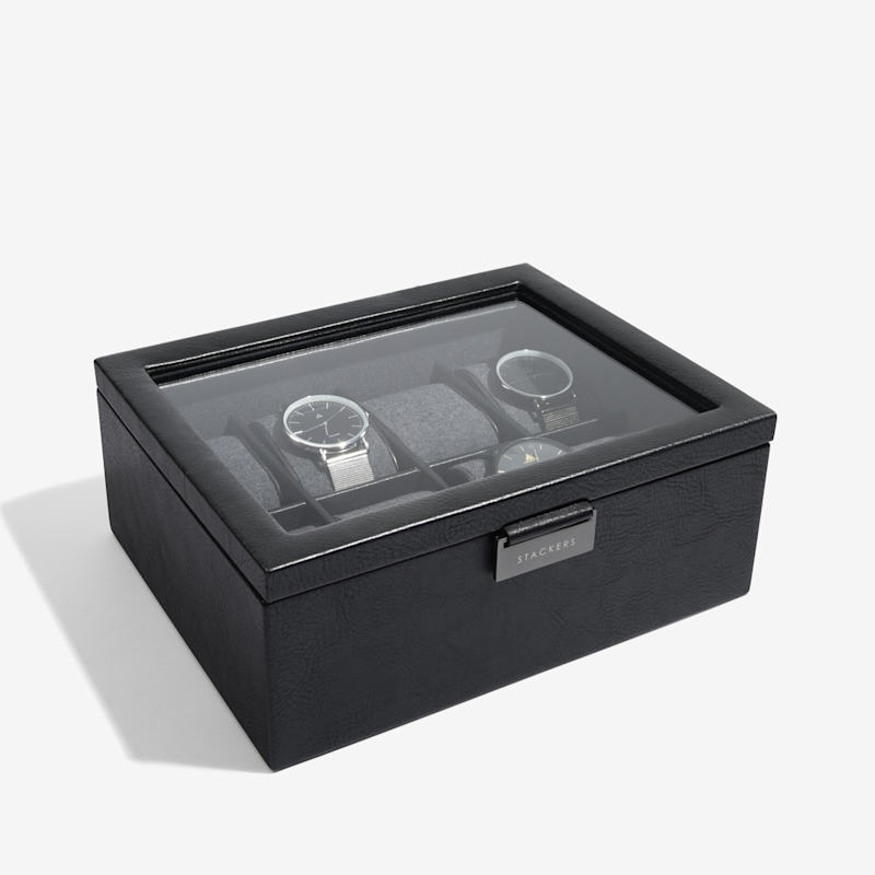 Thumbnail of Stackers Eight Piece Watch Box Black image