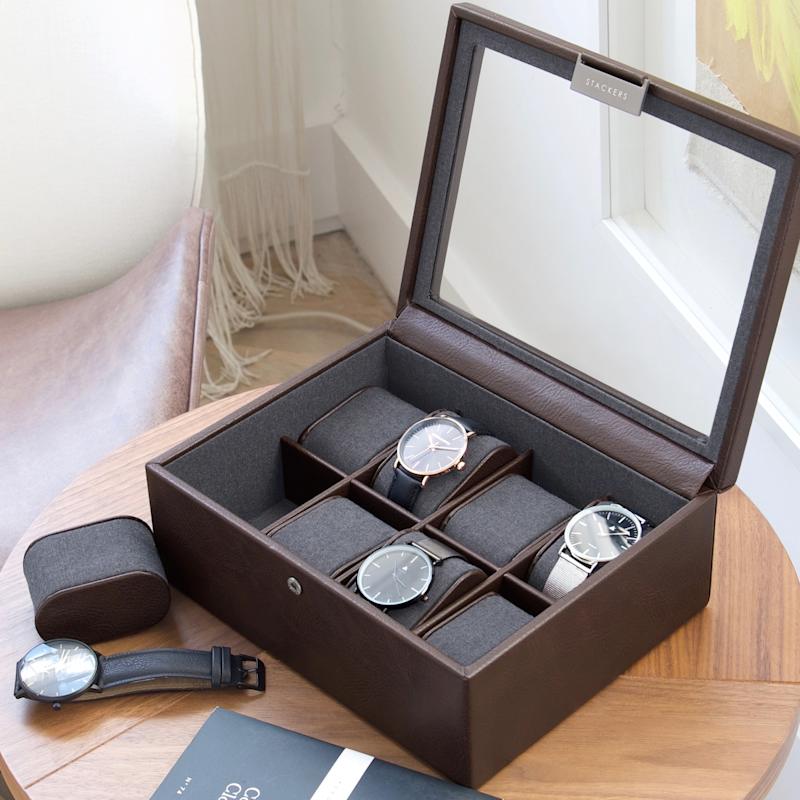 Thumbnail of Stackers Eight Piece Watch Box  Brown image