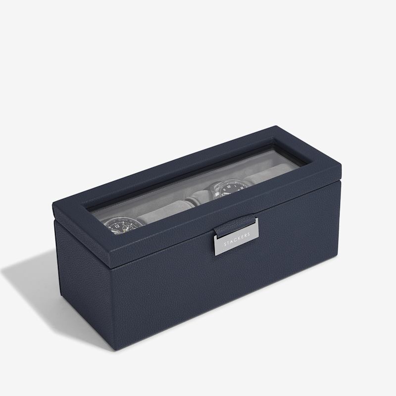 Thumbnail of Stackers Navy Blue Four Piece Watch Box image
