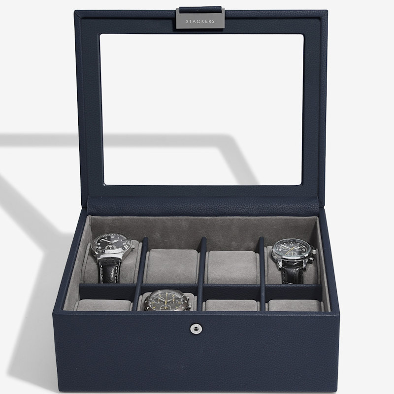 Thumbnail of Stackers Navy Blue Eight Piece Watch Box image