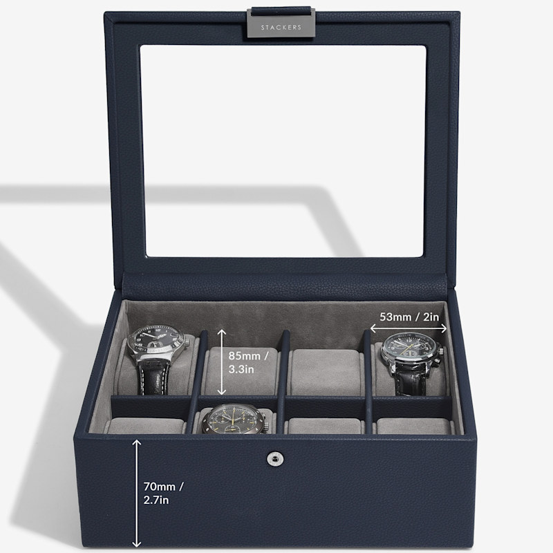Thumbnail of Stackers Navy Blue Eight Piece Watch Box image