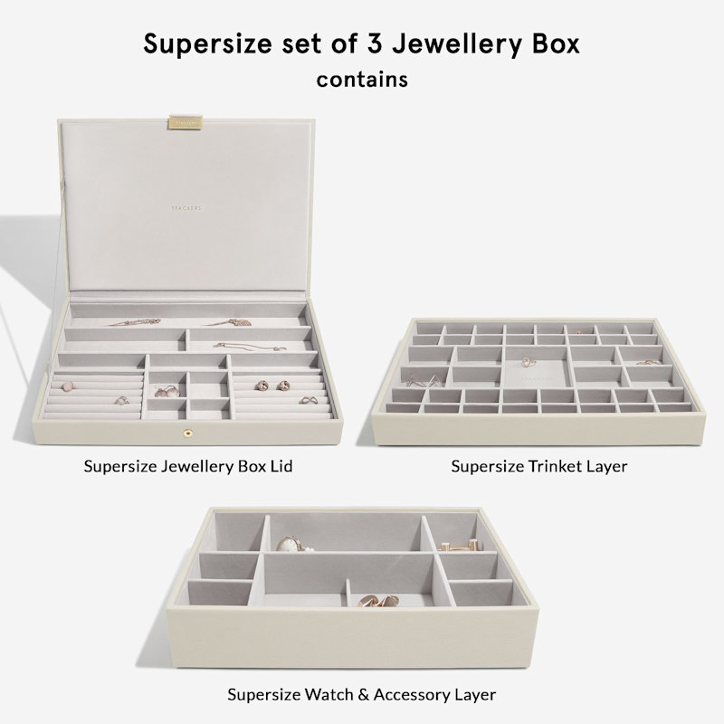 Thumbnail of Stackers Oatmeal Supersize Jewelry Box Set Of Three image