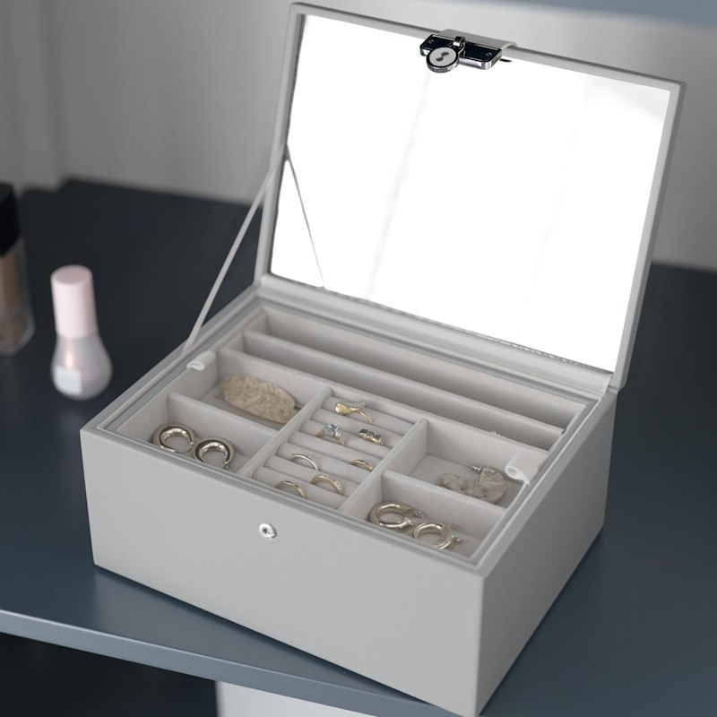 Thumbnail of Stackers Pebble Grey Luxury Jewellery Box image