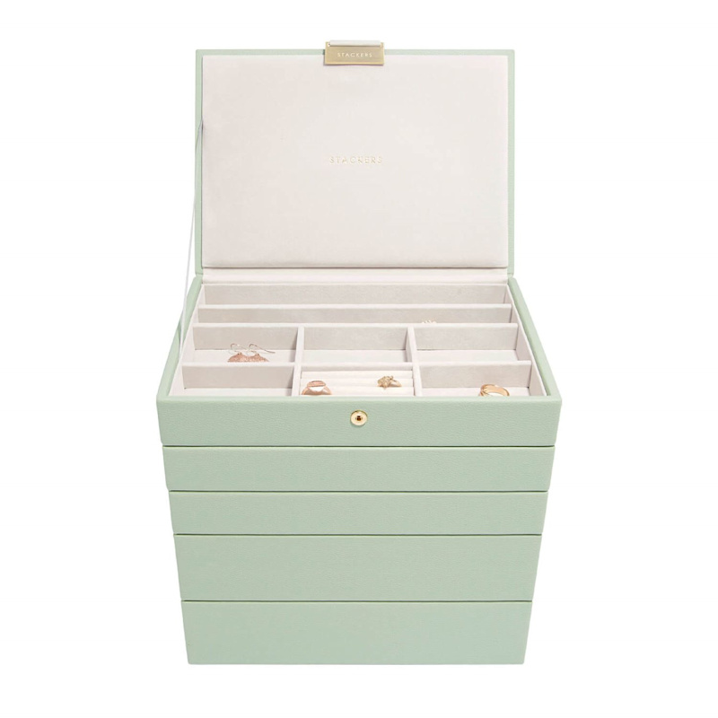Thumbnail of Stackers Sage Green Jewelry Box Classic Set Of Five image