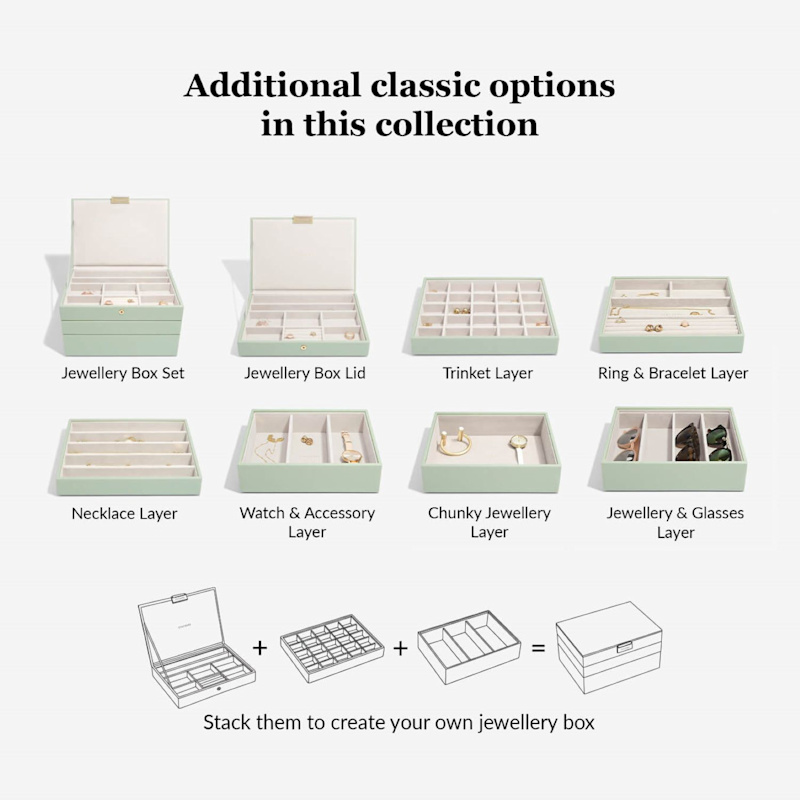 Thumbnail of Stackers Sage Green Jewelry Box Classic Set Of Five image