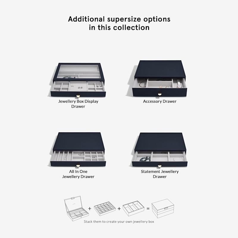 Thumbnail of Stackers Supersize Navy Pebble Set Of Three Drawers image