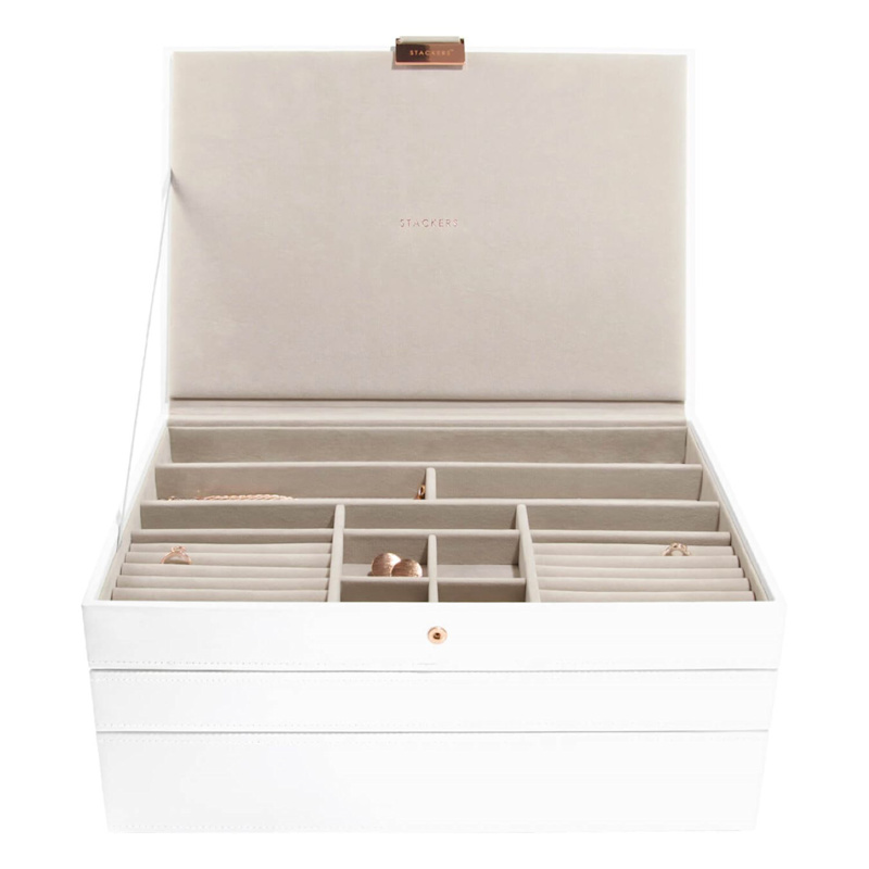 Stackers White Supersize Jewelry Box Set Of Three Rose Gold | Stackers ...