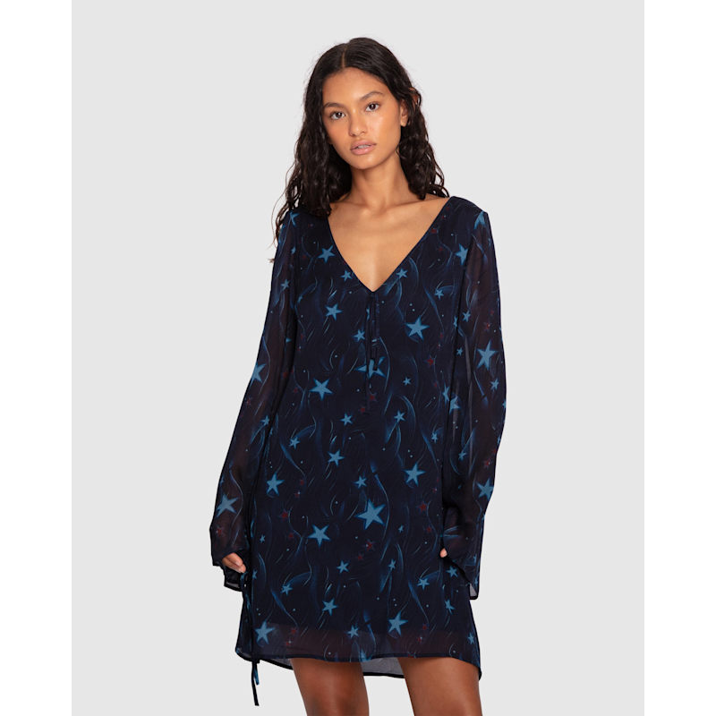 Thumbnail of Star Eyes Mini Dress - Star Print image