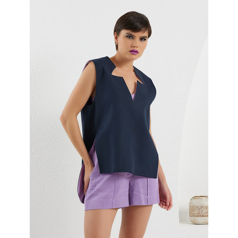 Thumbnail of Star Shirt - Reversible Navy Lilac image