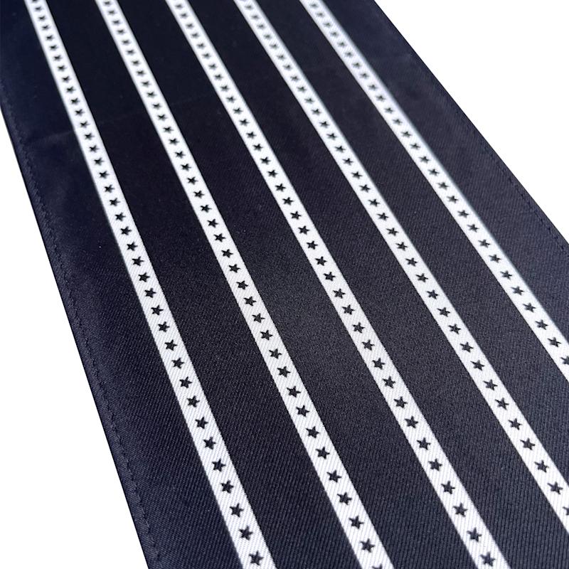 Thumbnail of Star Striped Silk Neck Scarf Black image