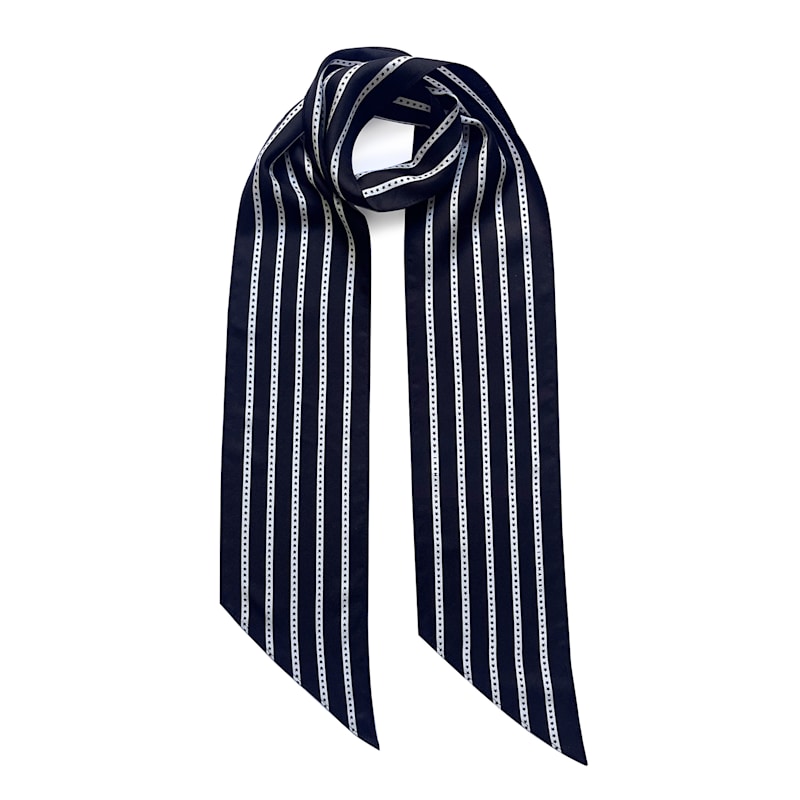 Thumbnail of Star Striped Silk Neck Scarf Black image