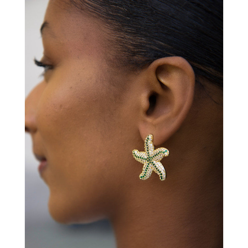 Thumbnail of Starfish Earrings In Green image