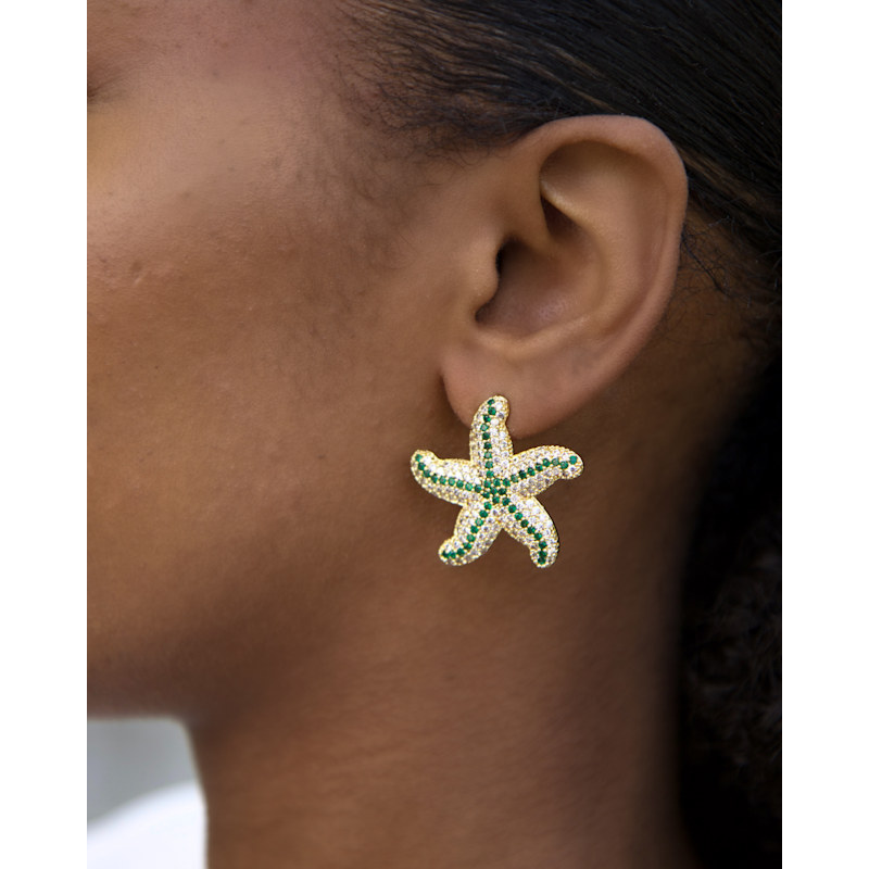 Thumbnail of Starfish Earrings In Green image