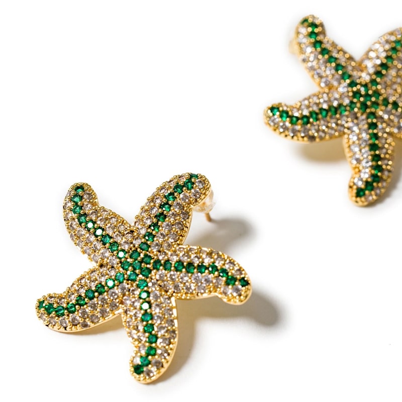 Thumbnail of Starfish Earrings In Green image