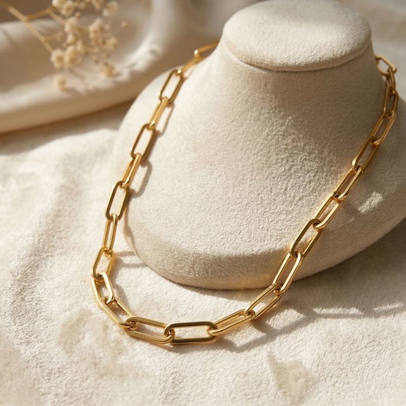 Thumbnail of Statement Gold Plated Paperclip Chain Necklace image