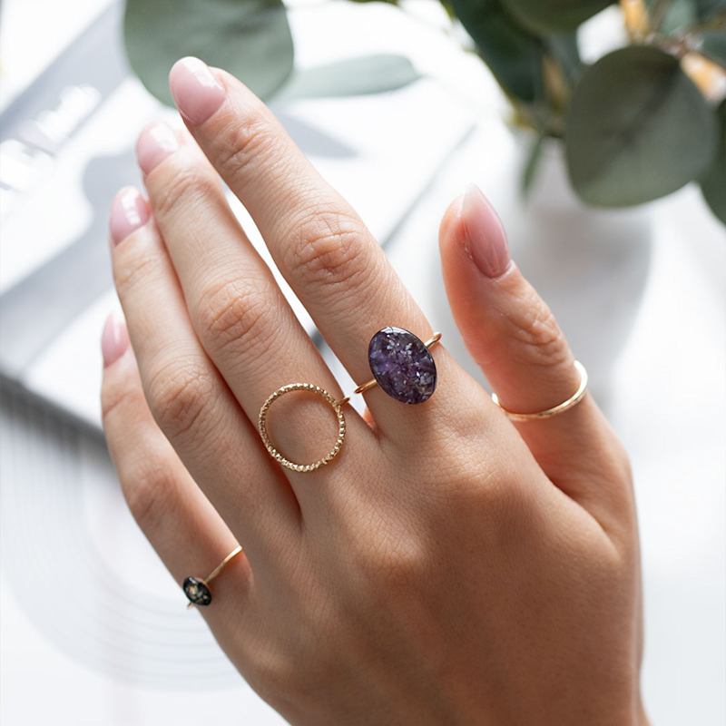 Thumbnail of Gemstone Gold Purple Cocktail Ring image