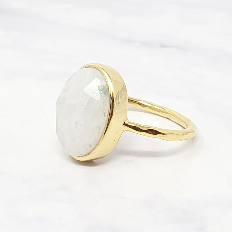 Thumbnail of Statement Rainbow Moonstone June Birthstone Gemstone Ring image