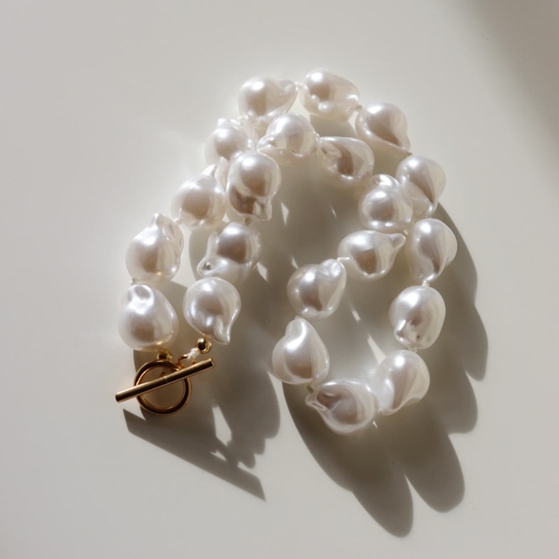 Thumbnail of Steel Me Baroque Pearl & Yellow Gold Necklace image
