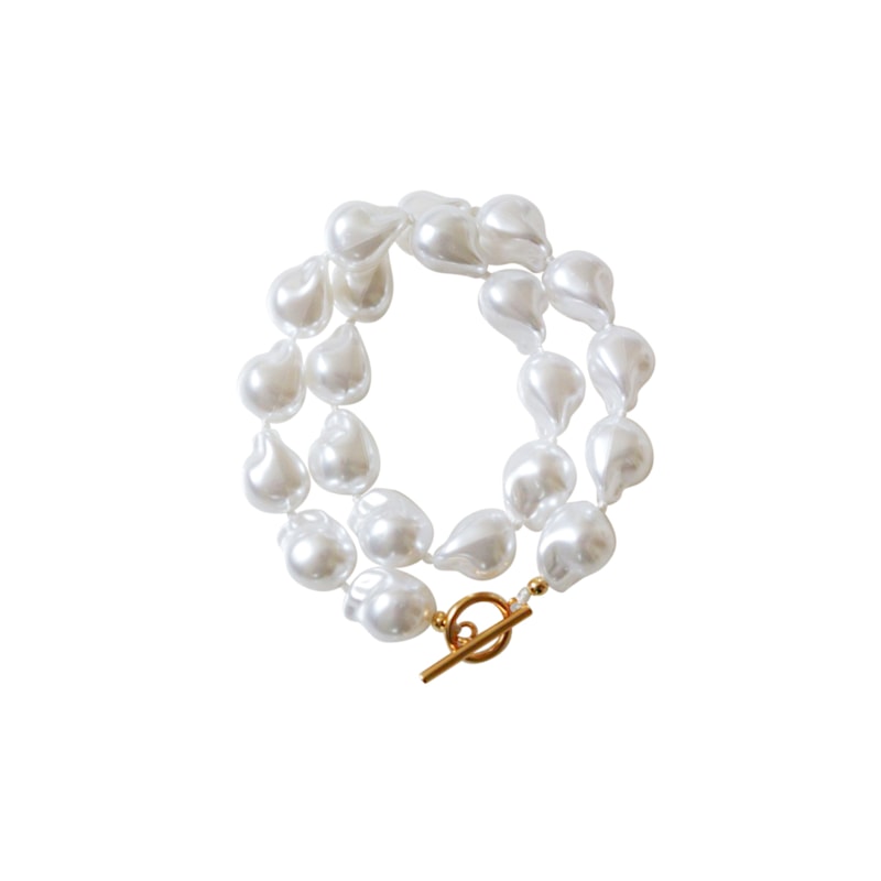 Thumbnail of Steel Me Baroque Pearl & Yellow Gold Necklace image