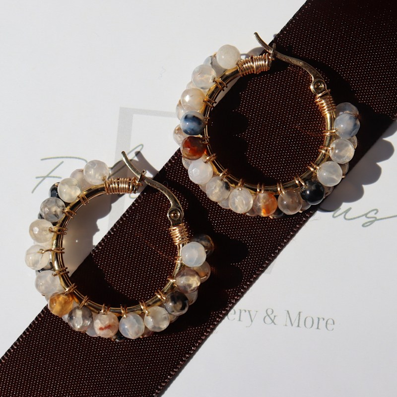 Thumbnail of Steel Me Salt & Pepper Hoop Earrings image