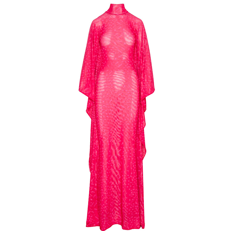 the devil in evening dress Crepe Georgette Kaftan with Tulle Brodée – Gattinolli by Marwan
