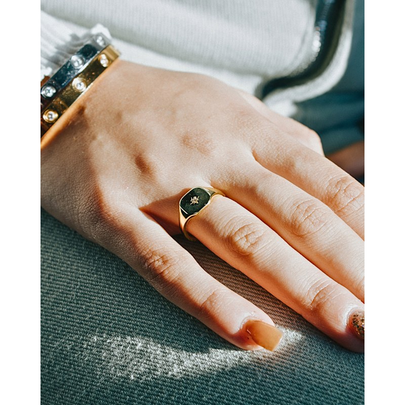 Thumbnail of Signet North Star Gemstone Ring image