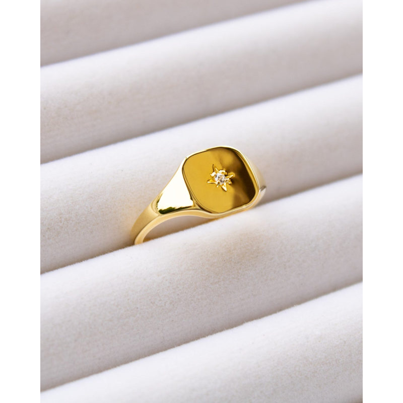 Thumbnail of Signet North Star Gemstone Ring image