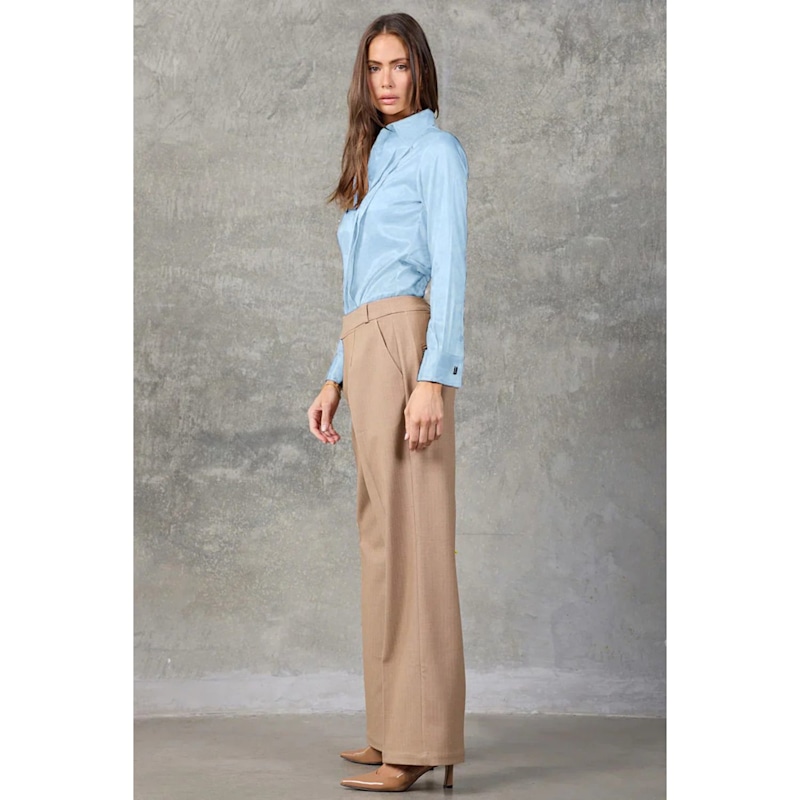 Thumbnail of Sterling Blue Regent Pleated Satin French Cuff Shirt Two image