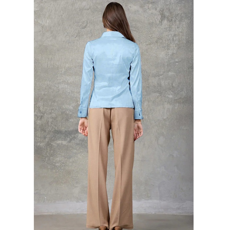 Thumbnail of Sterling Blue Regent Pleated Satin French Cuff Shirt Two image