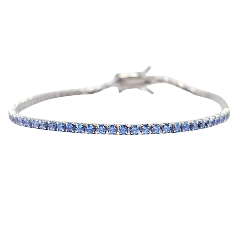 Thumbnail of Sterling Silver Aquamarine Gemstone Tennis Bracelet image