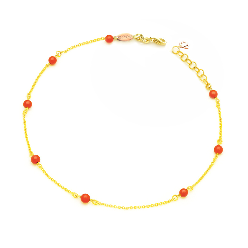 Thumbnail of Gold Vermeil Mediterranean Red Coral Necklace – Natural Coral Pendant Minimalist Jewelry For Women image
